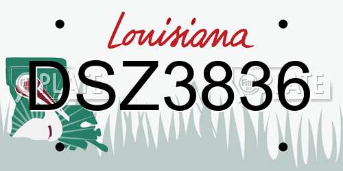DSZ3836 Louisiana License Plate