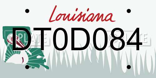 DT0D084 Louisiana License Plate