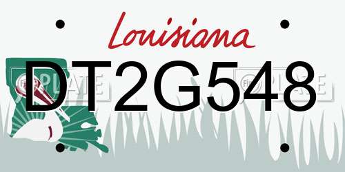 DT2G548 Louisiana License Plate