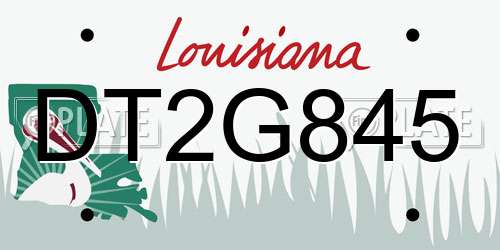 DT2G845 Louisiana License Plate