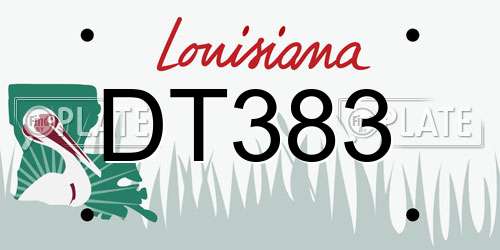 DT383 Louisiana License Plate