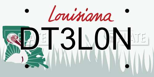 DT3L0N Louisiana License Plate