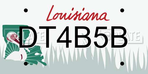 DT4B5B Louisiana License Plate