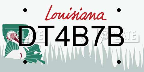 DT4B7B Louisiana License Plate