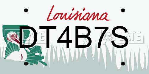 DT4B7S Louisiana License Plate