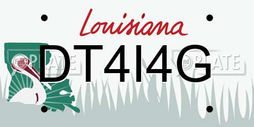 DT4I4G Louisiana License Plate