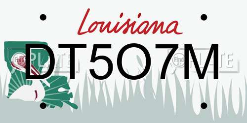 DT5O7M Louisiana License Plate