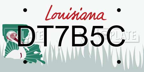 DT7B5C Louisiana License Plate