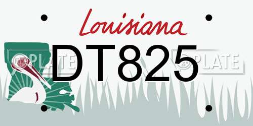 DT825 Louisiana License Plate