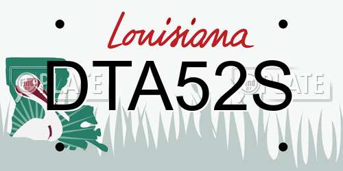 DTA52S Louisiana License Plate