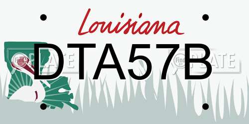 DTA57B Louisiana License Plate