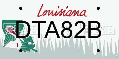 DTA82B Louisiana License Plate