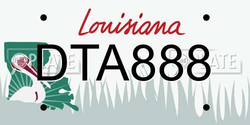 DTA888 Louisiana License Plate