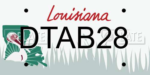 DTAB28 Louisiana License Plate