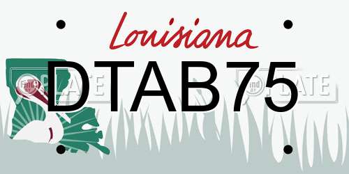 DTAB75 Louisiana License Plate