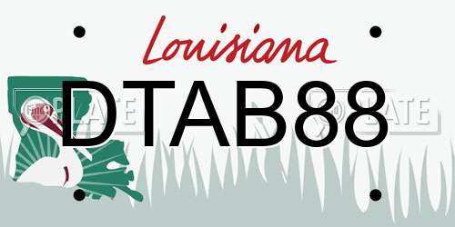 DTAB88 Louisiana License Plate