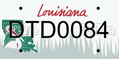 DTD0084 Louisiana License Plate