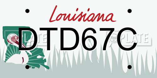 DTD67C Louisiana License Plate