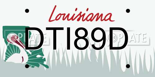 DTI89D Louisiana License Plate