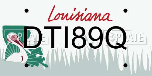 DTI89Q Louisiana License Plate