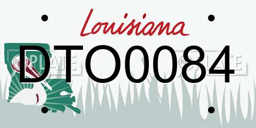 DTO0084 Louisiana License Plate