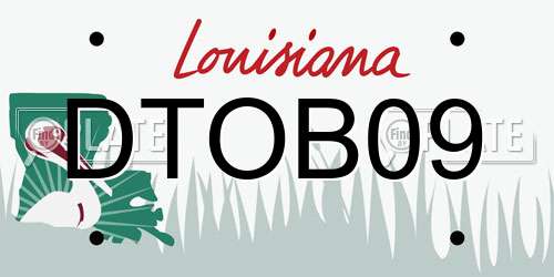 DTOB09 Louisiana License Plate