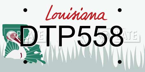 DTP558 Louisiana License Plate
