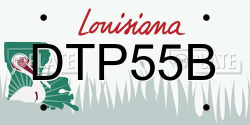 DTP55B Louisiana License Plate