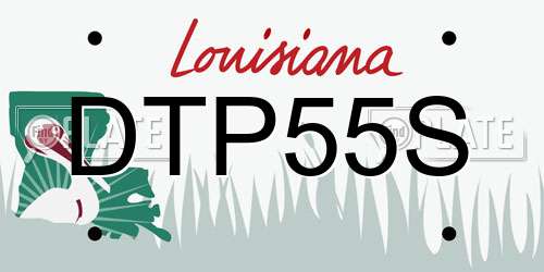 DTP55S Louisiana License Plate