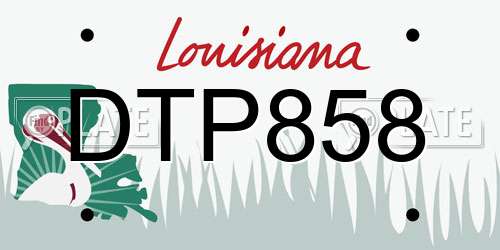 DTP858 Louisiana License Plate