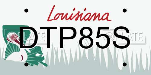 DTP85S Louisiana License Plate