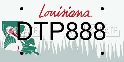 DTP888 Louisiana License Plate