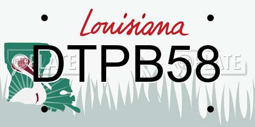 DTPB58 Louisiana License Plate