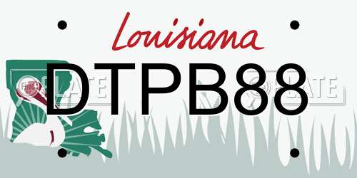 DTPB88 Louisiana License Plate