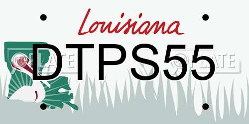 DTPS55 Louisiana License Plate