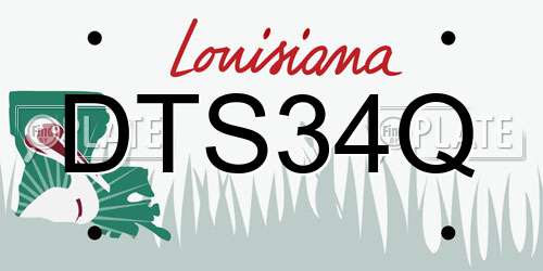 DTS34Q Louisiana License Plate