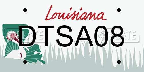 DTSA08 Louisiana License Plate