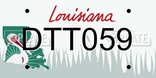 DTT059 Louisiana License Plate