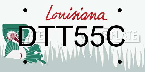 DTT55C Louisiana License Plate