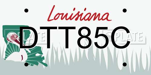 DTT85C Louisiana License Plate