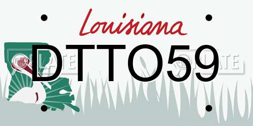 DTTO59 Louisiana License Plate