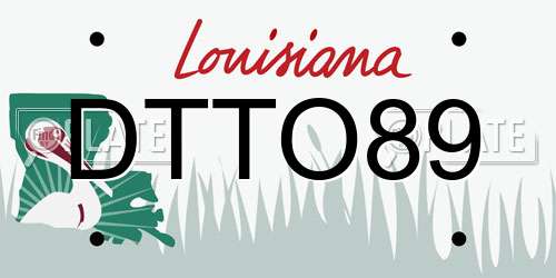 DTTO89 Louisiana License Plate