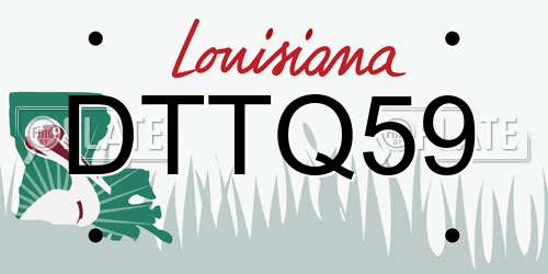 DTTQ59 Louisiana License Plate