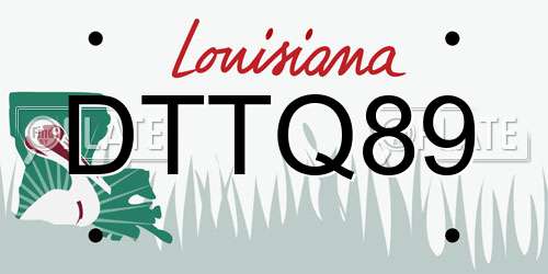 DTTQ89 Louisiana License Plate