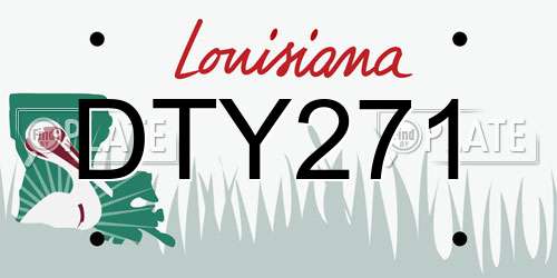 DTY271 Louisiana License Plate