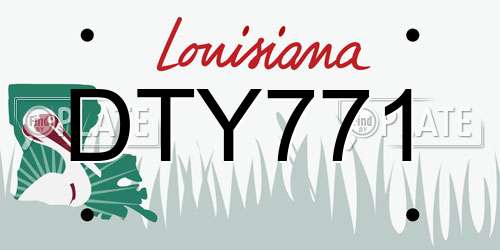 DTY771 Louisiana License Plate