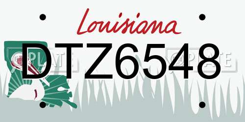 DTZ6548 Louisiana License Plate