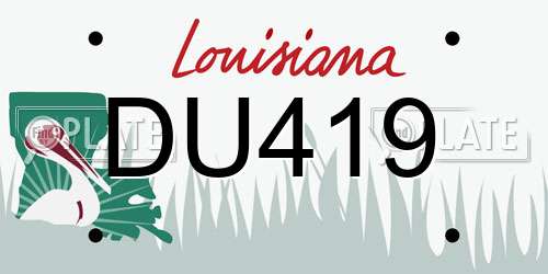DU419 Louisiana License Plate