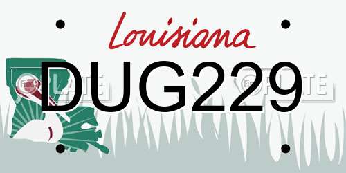 DUG229 Louisiana License Plate