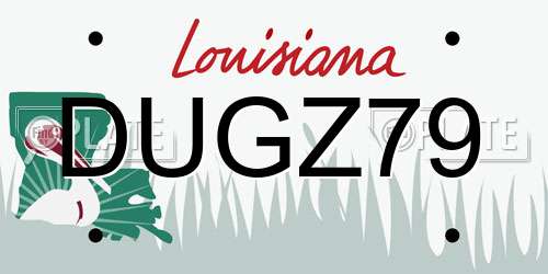 DUGZ79 Louisiana License Plate